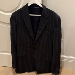 Elegant Black Pinstripe Men's Blazer